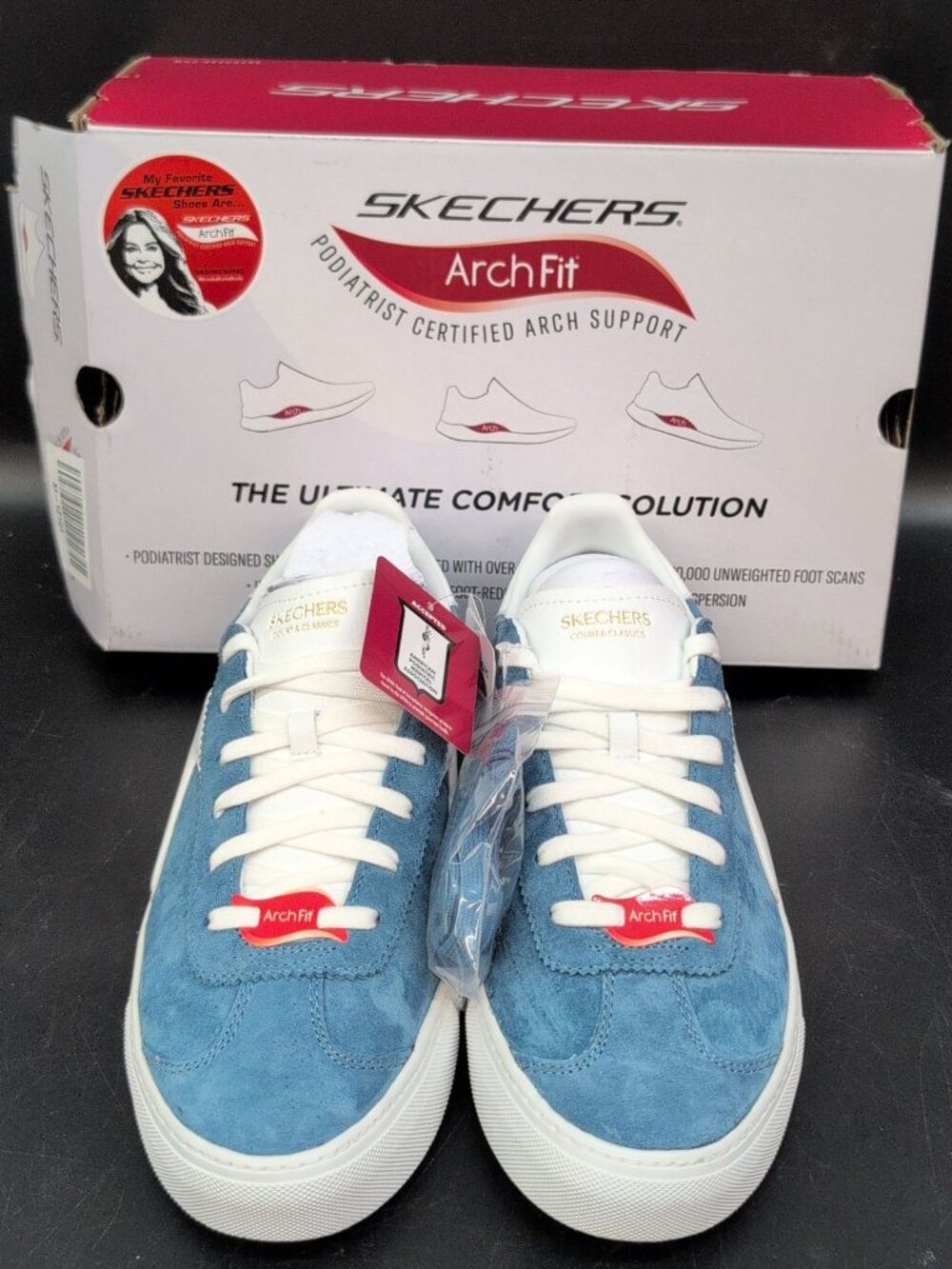 Skechers Arch Fit Legend Court Classics Sneakers Women's Shoes US 11 Light Blue